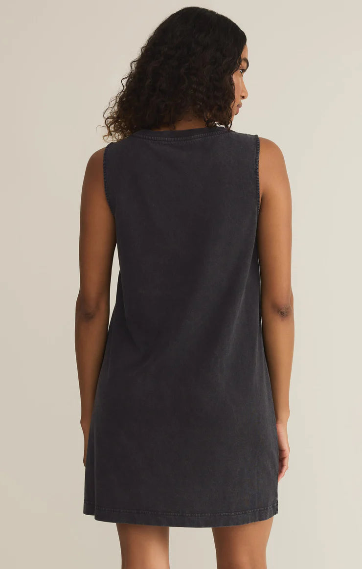 Z Supply Sloane V-Neck Jersey Denim Mini Dress