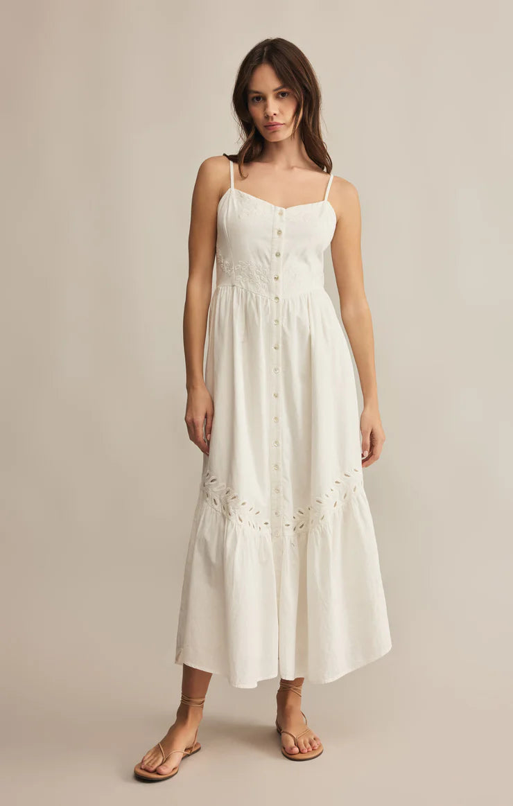 Z SUPPLY Citadelle Embroidered Linen Maxi Dress