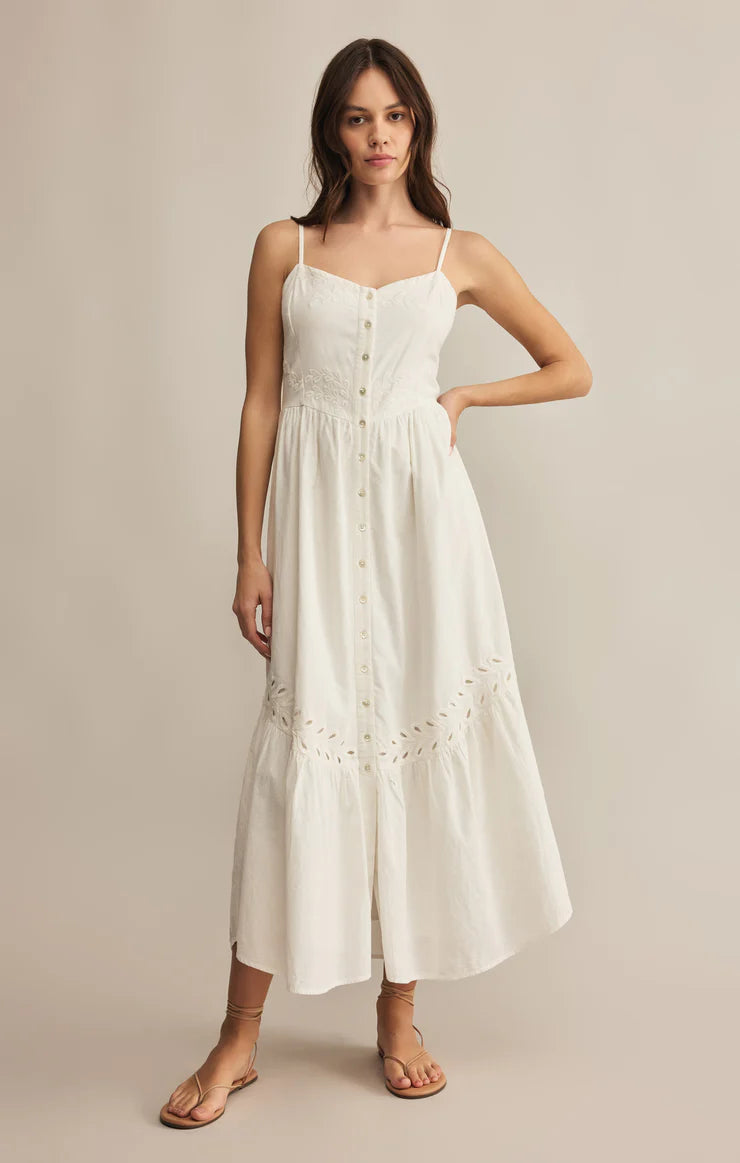 Z SUPPLY Citadelle Embroidered Linen Maxi Dress