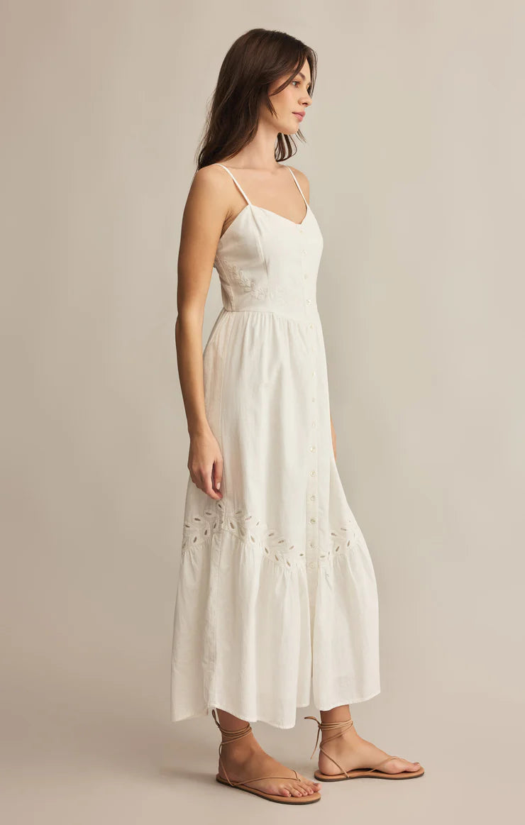 Z SUPPLY Citadelle Embroidered Linen Maxi Dress