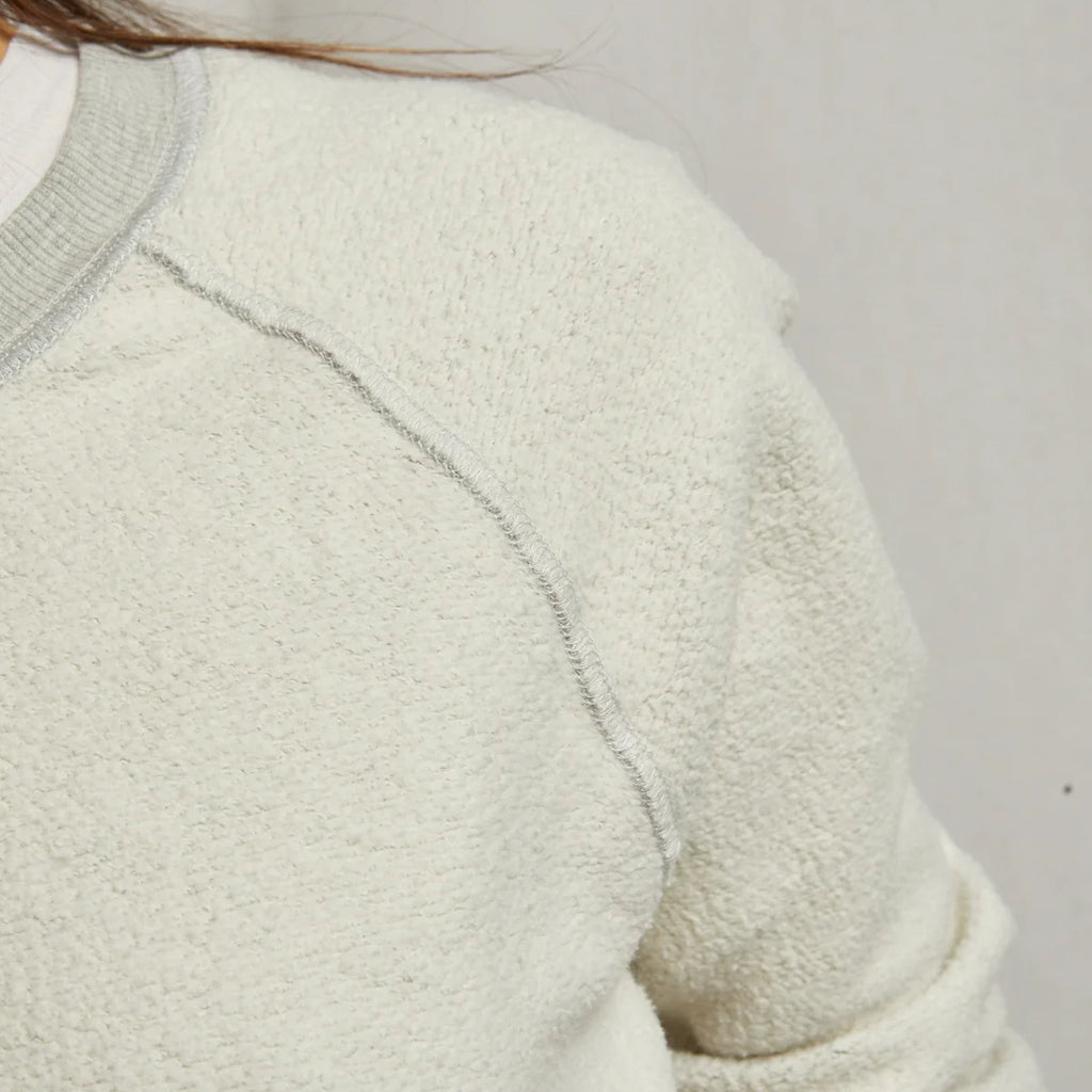 Perfect White Tee Ziggy Inside Out Cotton Fleece Shrunken Crew Sweatshirt