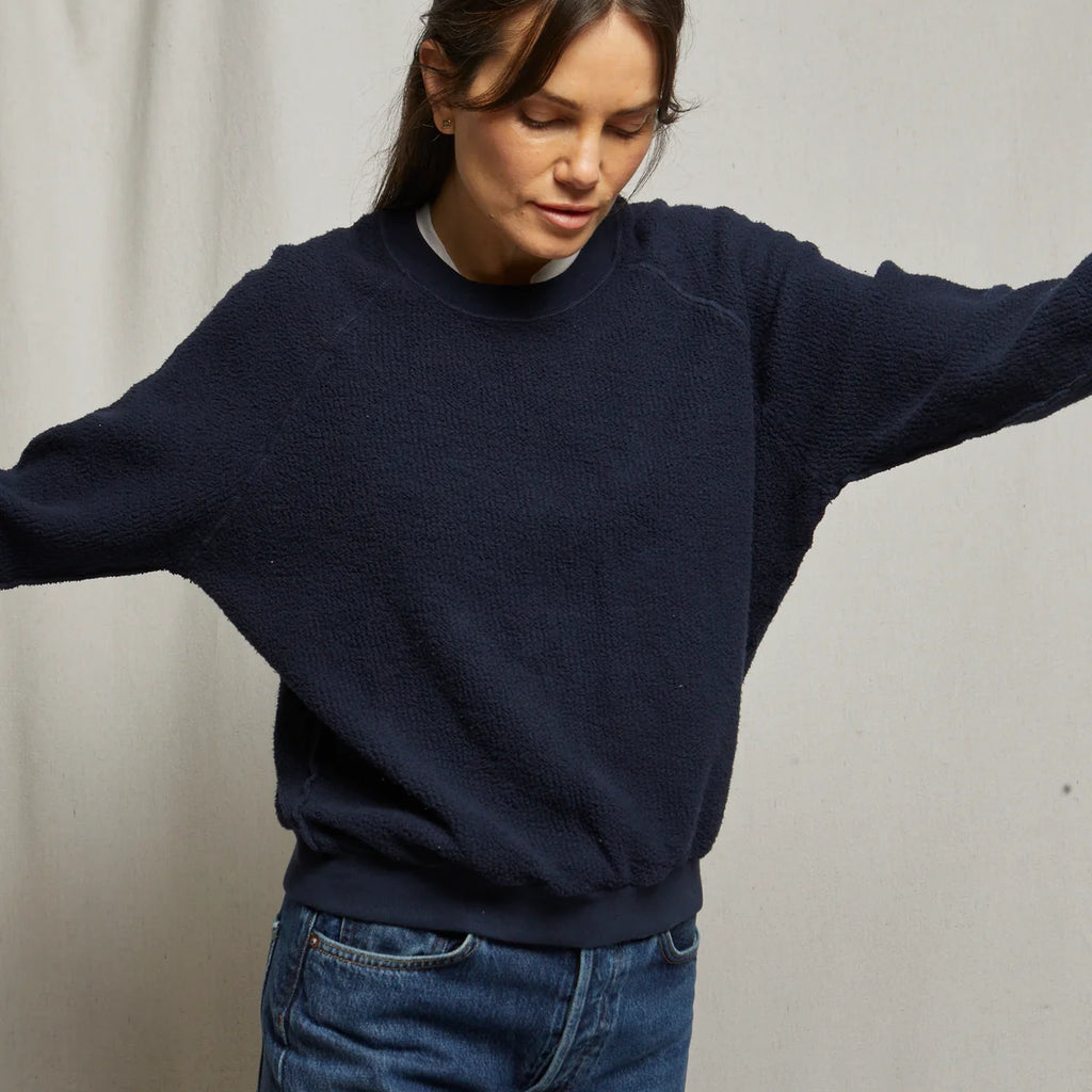 Perfect White Tee Ziggy Inside Out Cotton Fleece Shrunken Crew Sweatshirt
