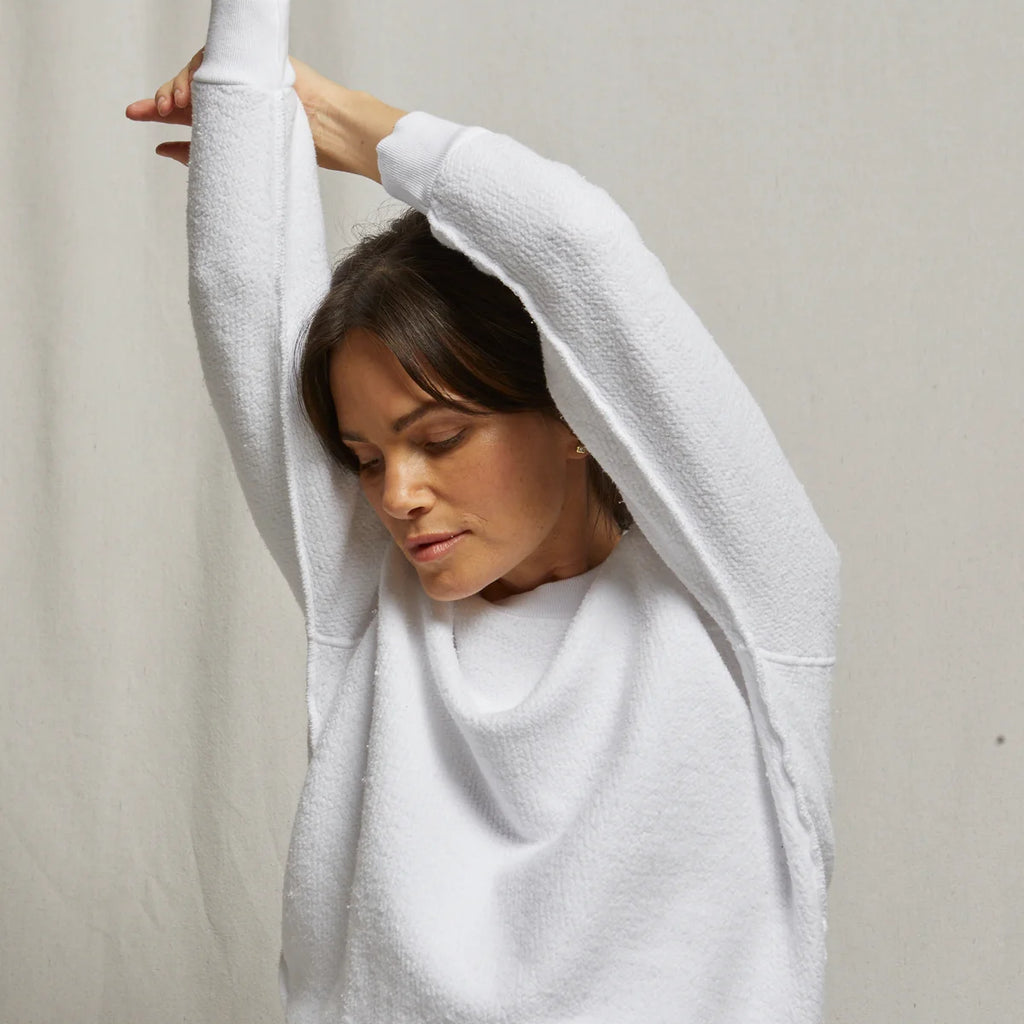 Perfect White Tee Ziggy Inside Out Cotton Fleece Shrunken Crew Sweatshirt