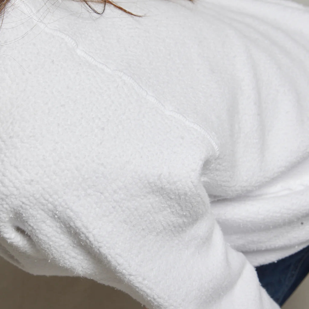 Perfect White Tee Ziggy Inside Out Cotton Fleece Shrunken Crew Sweatshirt
