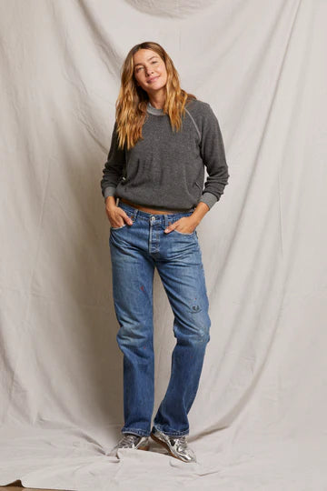 Perfect White Tee Ziggy Inside Out Cotton Fleece Shrunken Crew Sweatshirt