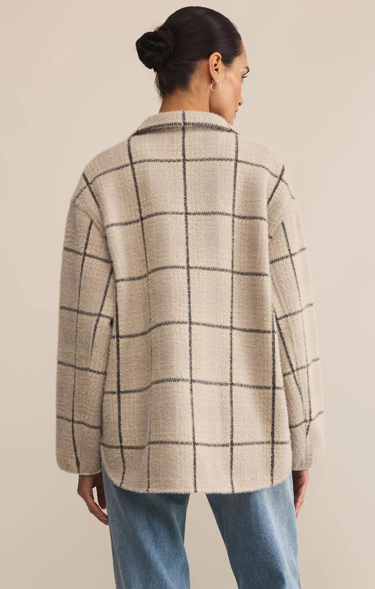 Z Supply Bronx Plaid Sweater Knit Jacket