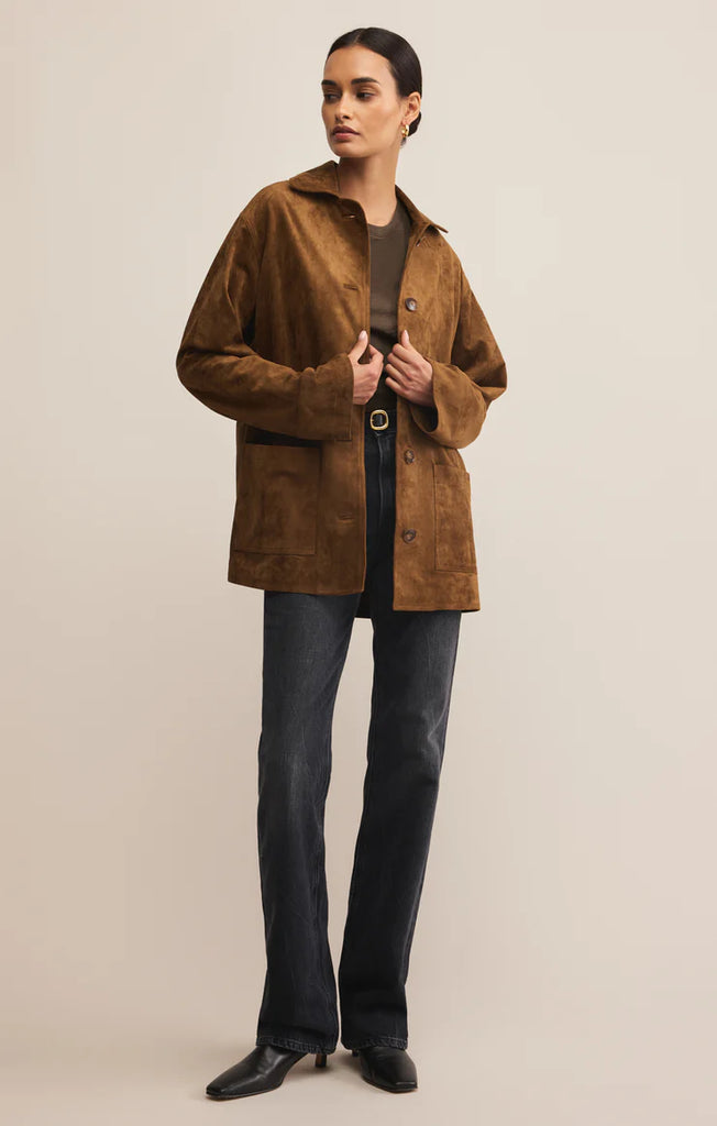 Z Supply Decker Faux Suede Chore Coat