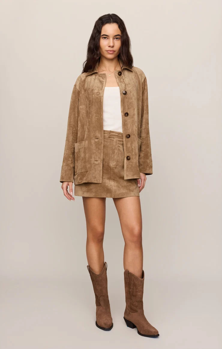 Z Supply Decker Faux Suede Chore Coat