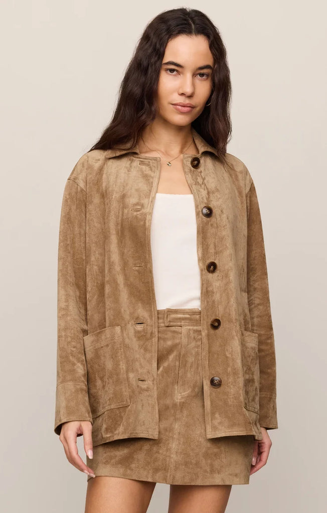 Z Supply Decker Faux Suede Chore Coat