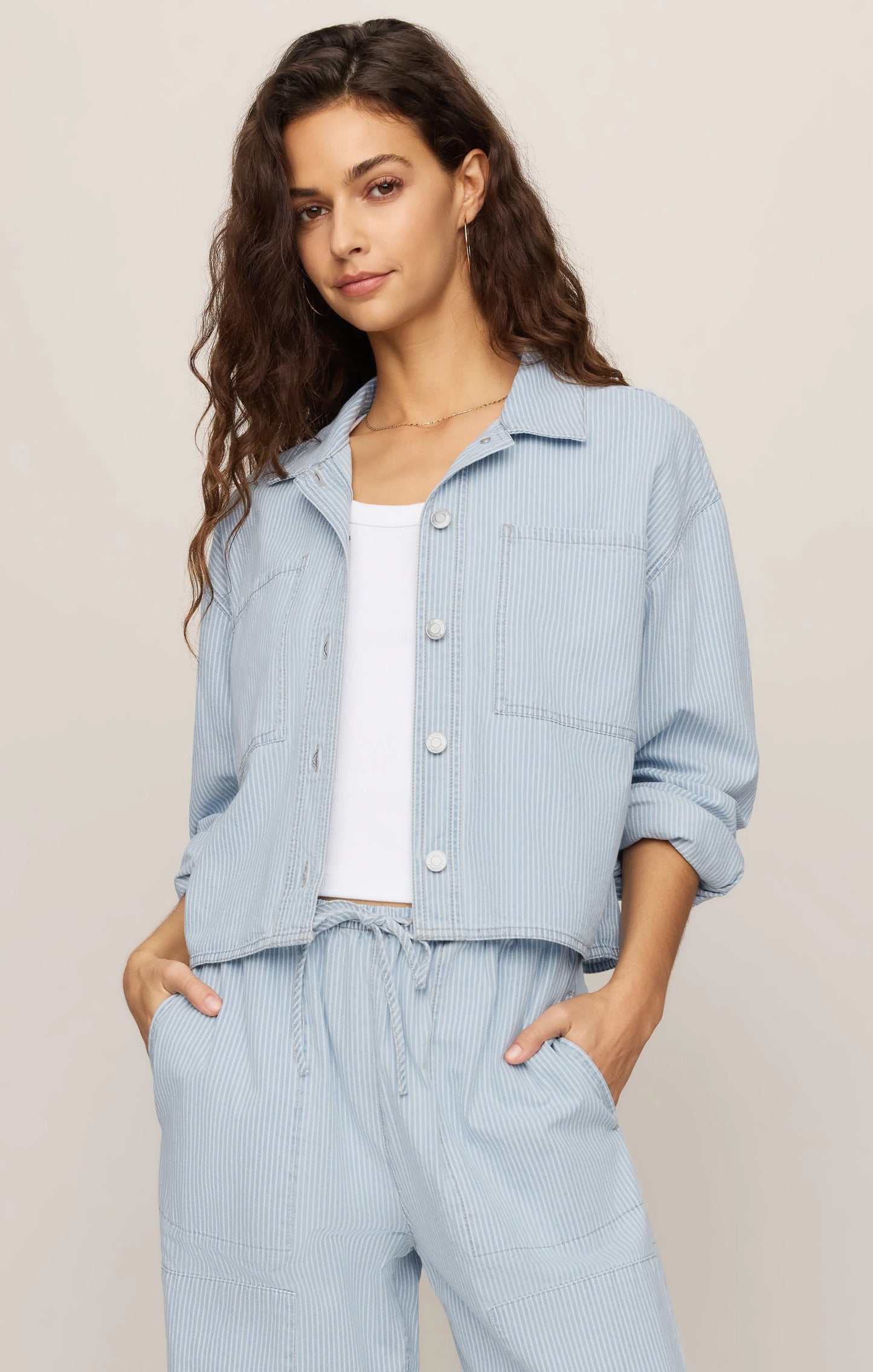 Z Supply Erin Soft Denim Railroad Jacket
