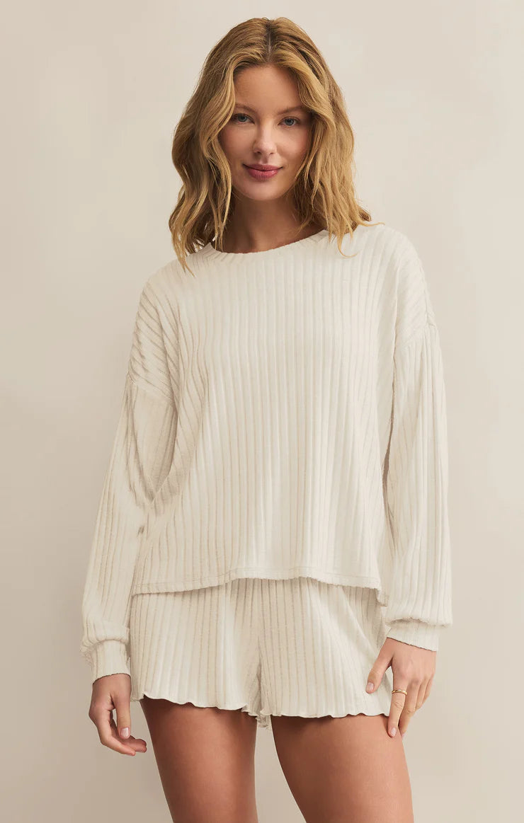 Z Supply Daydream Rib Long Sleeve Top