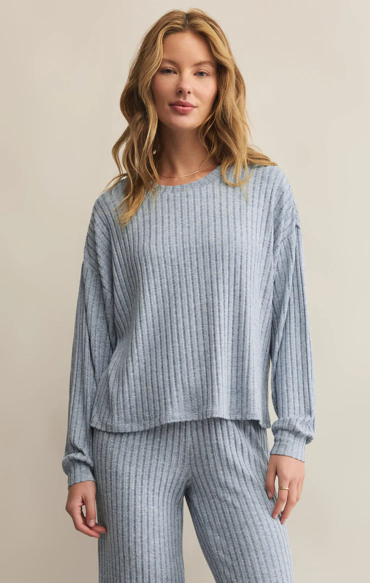 Z Supply Daydream Rib Long Sleeve Top