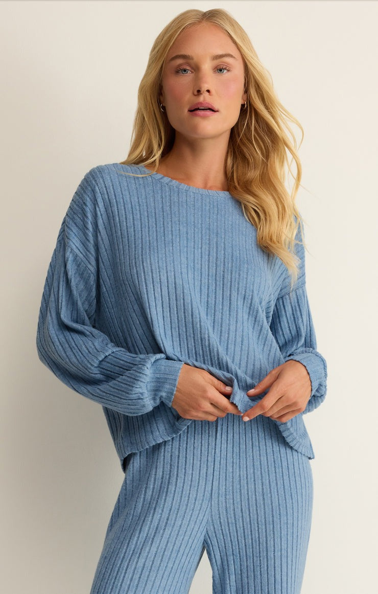 Z Supply Daydream Silky Rib Long Sleeve Top
