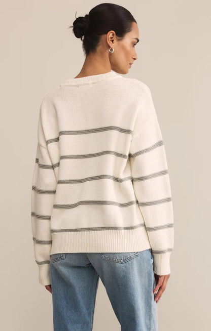 Z Supply Boyfriend Striped Cotton Sweater