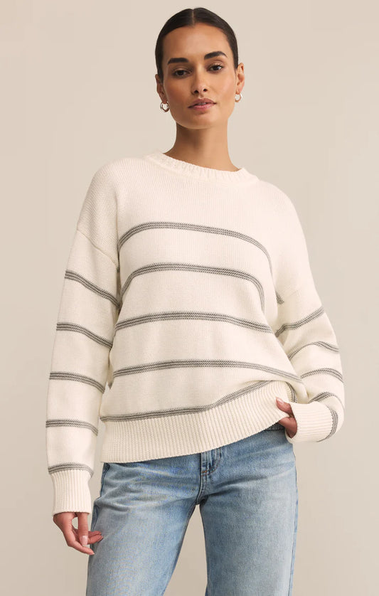 Z Supply Boyfriend Striped Cotton Sweater