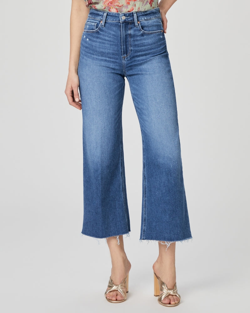 PAIGE - Wide Leg Denim Cotton Jeans