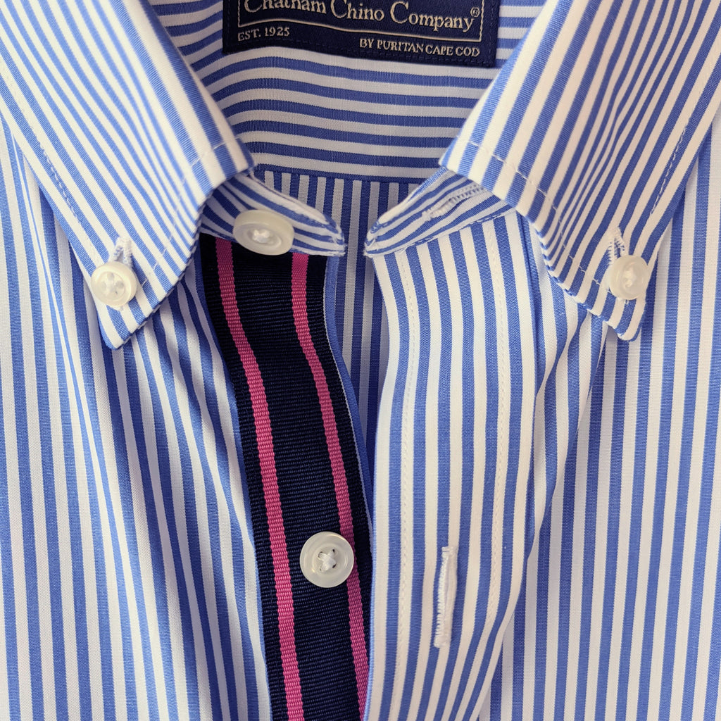 Chatham Chino Company Bengal Stripe Grosgrain Shirt