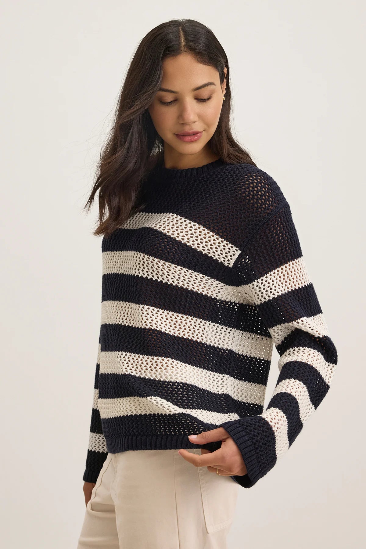 Velvet Kanan Cotton Cashmere Mesh Sweater