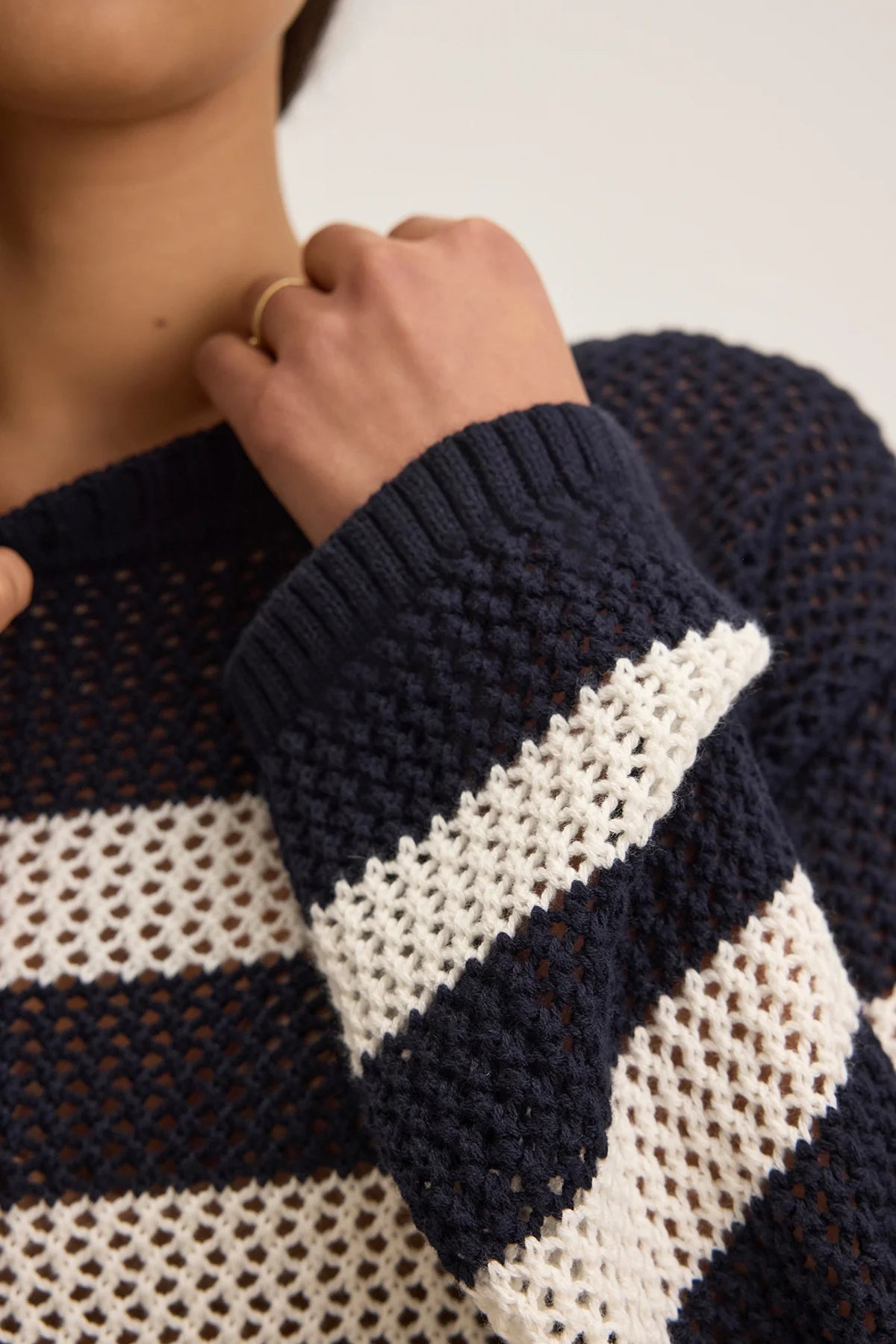Velvet Kanan Cotton Cashmere Mesh Sweater