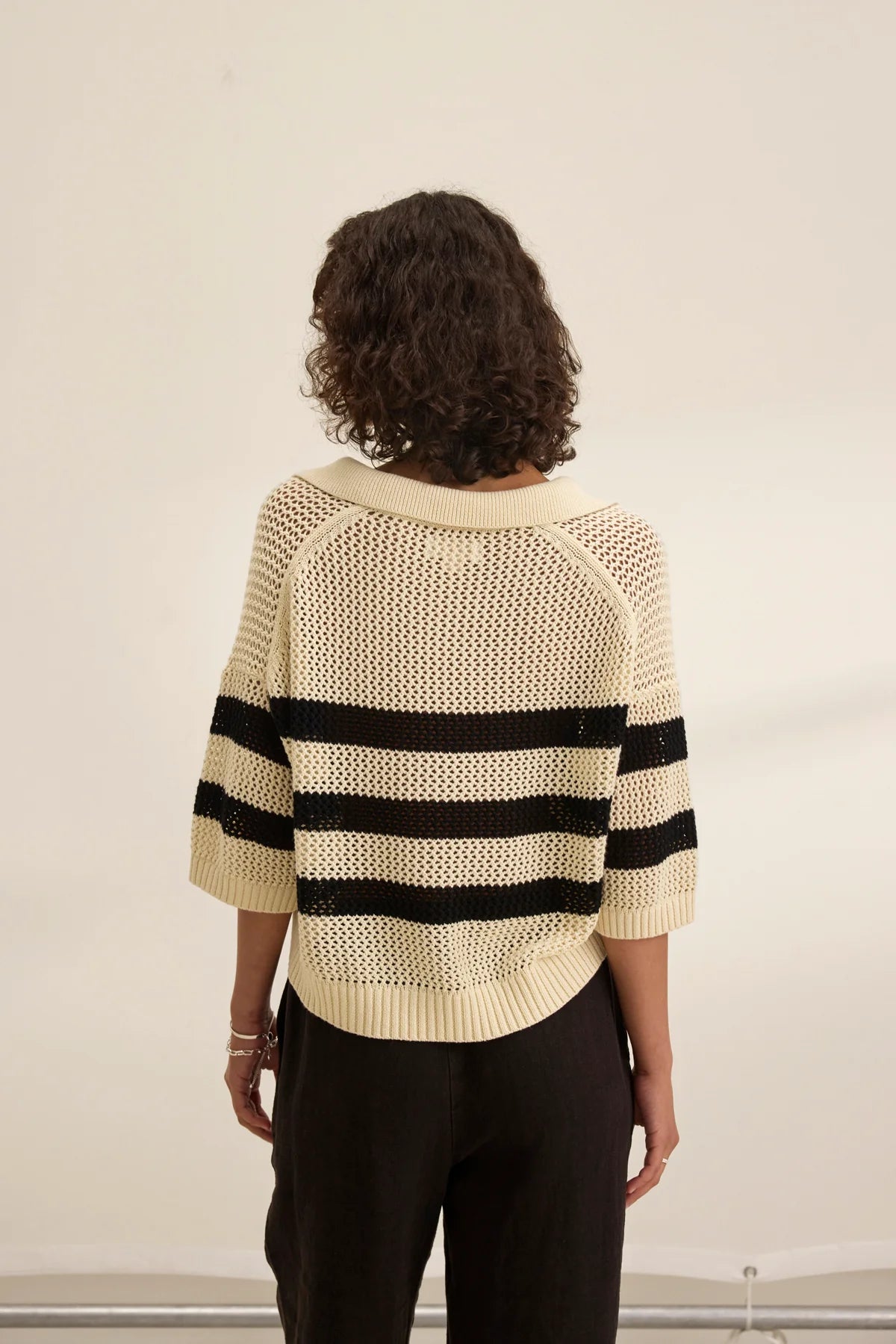Velvet York Cotton Cashmere Mesh Sweater Polo