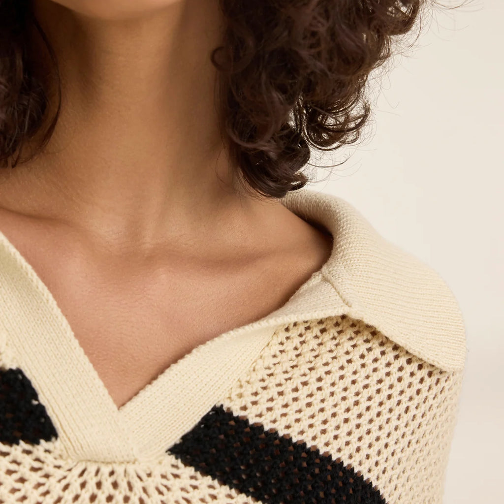 Velvet York Cotton Cashmere Mesh Sweater Polo