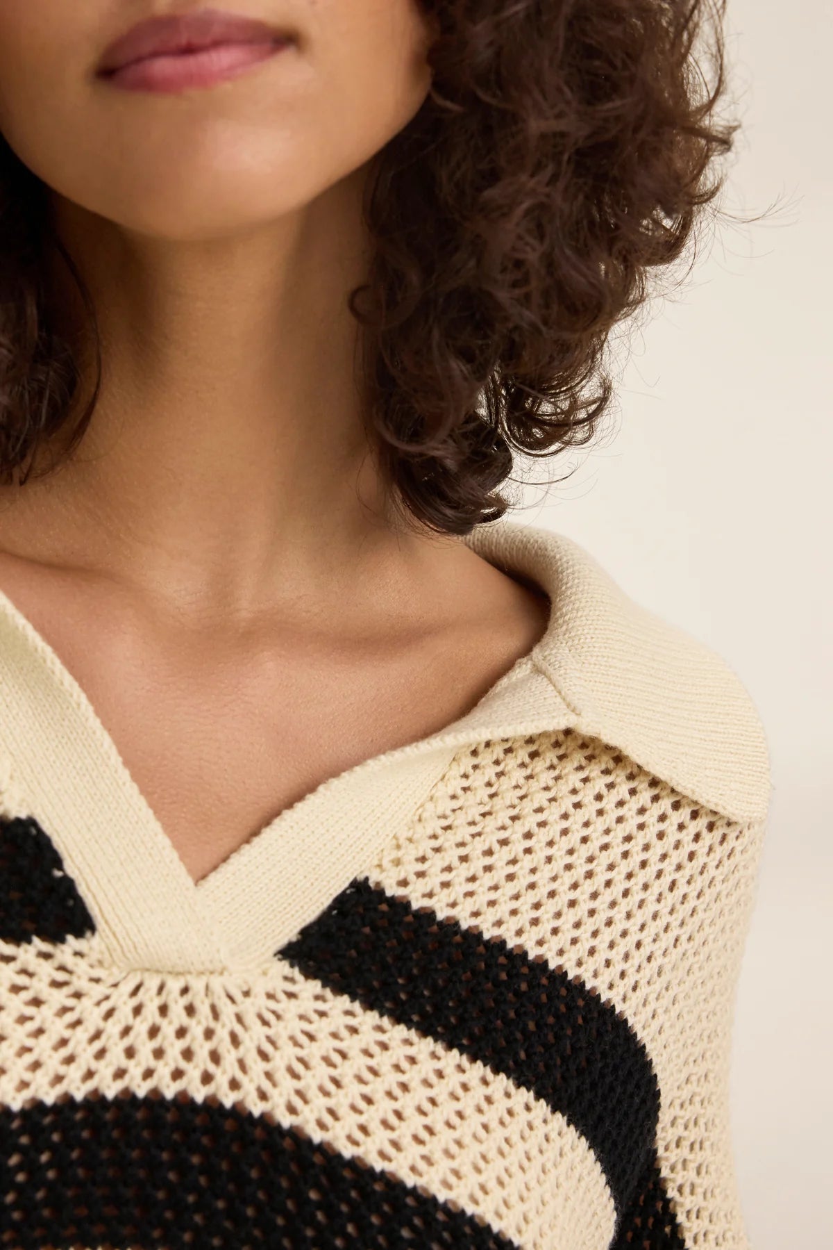 Velvet York Cotton Cashmere Mesh Sweater Polo