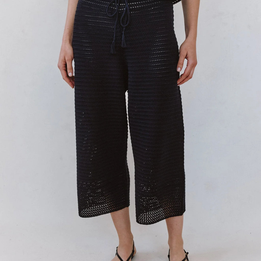 Bella Dahl Crop Wide Leg Crochet Pant