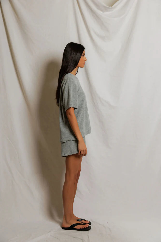 Perfect White Tee Donna Loop Terry Short Sleeve Tee