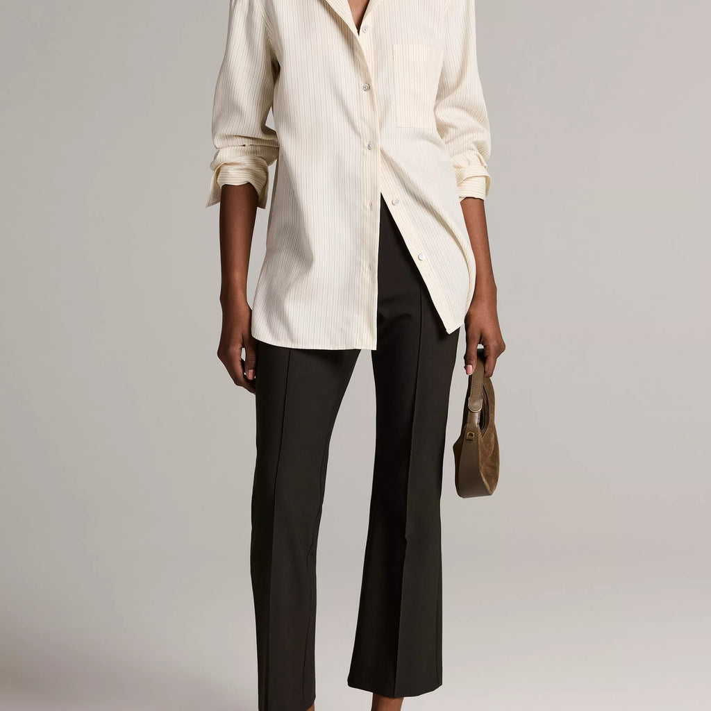 Vince Niki Mid-Rise Pintuck Crop Flare Pant