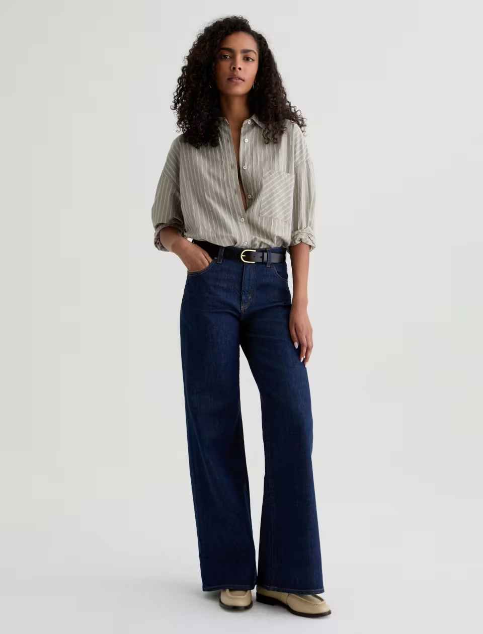 AG Saige Wide Leg Mid-Rise Fit Jeans