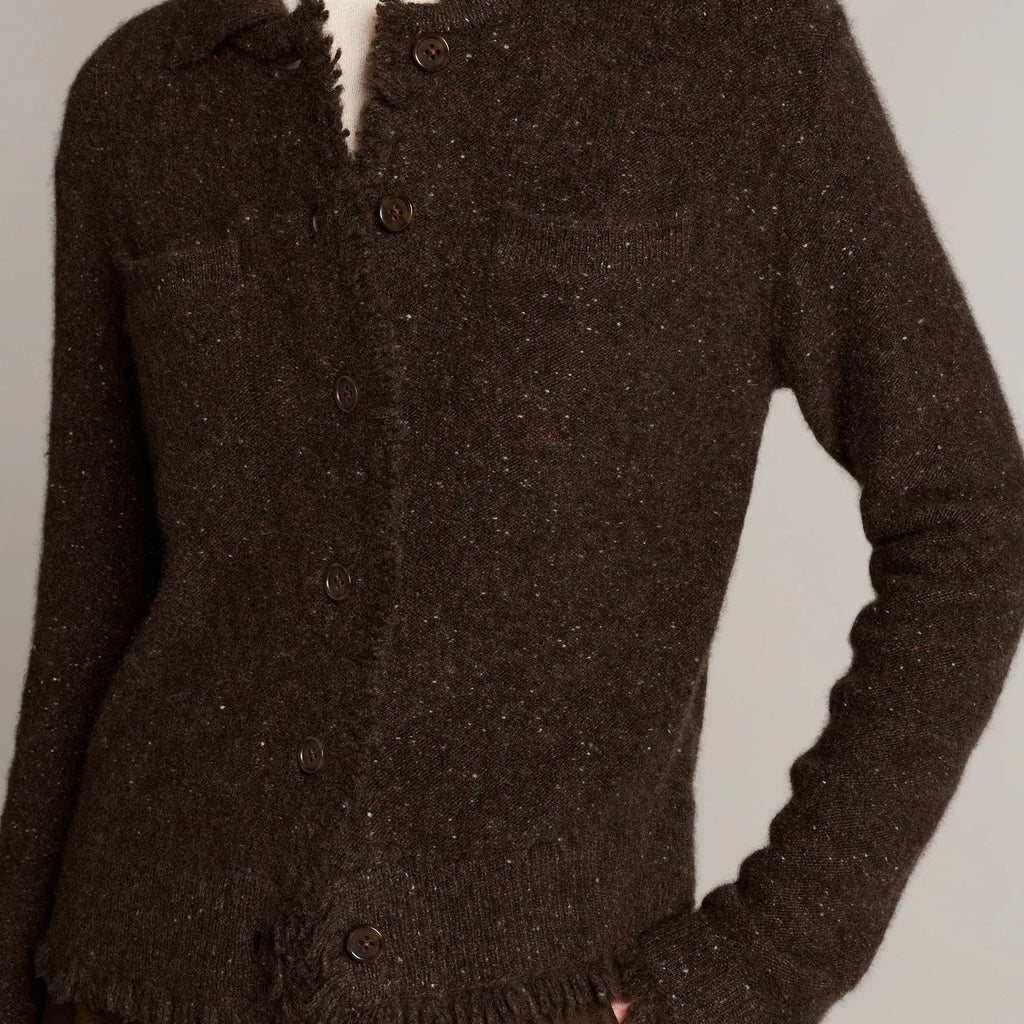 Vince Donegal Plush Cashmere Shrunken Cardigan