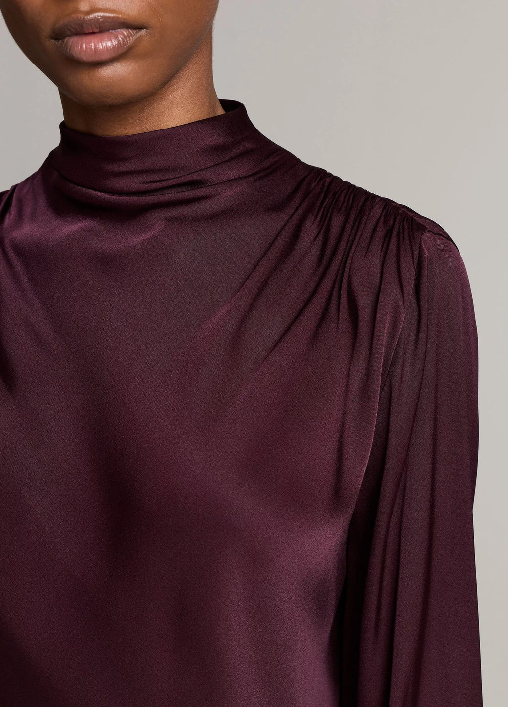 Vince Silk-Blend Draped Cowl-Neck Long-Sleeve Top