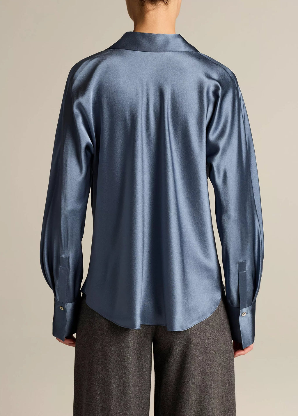 Vince Silk Bias Long-Sleeve Blouse