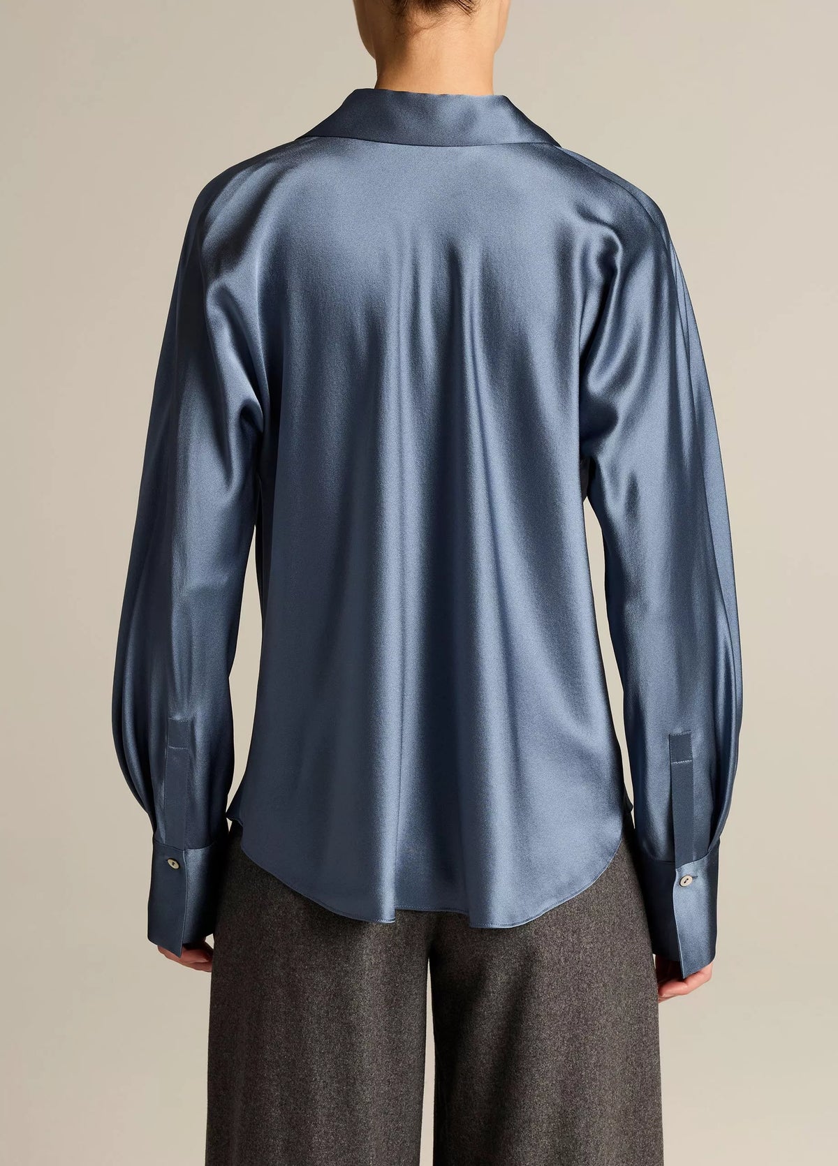 Vince Silk Bias Long-Sleeve Blouse