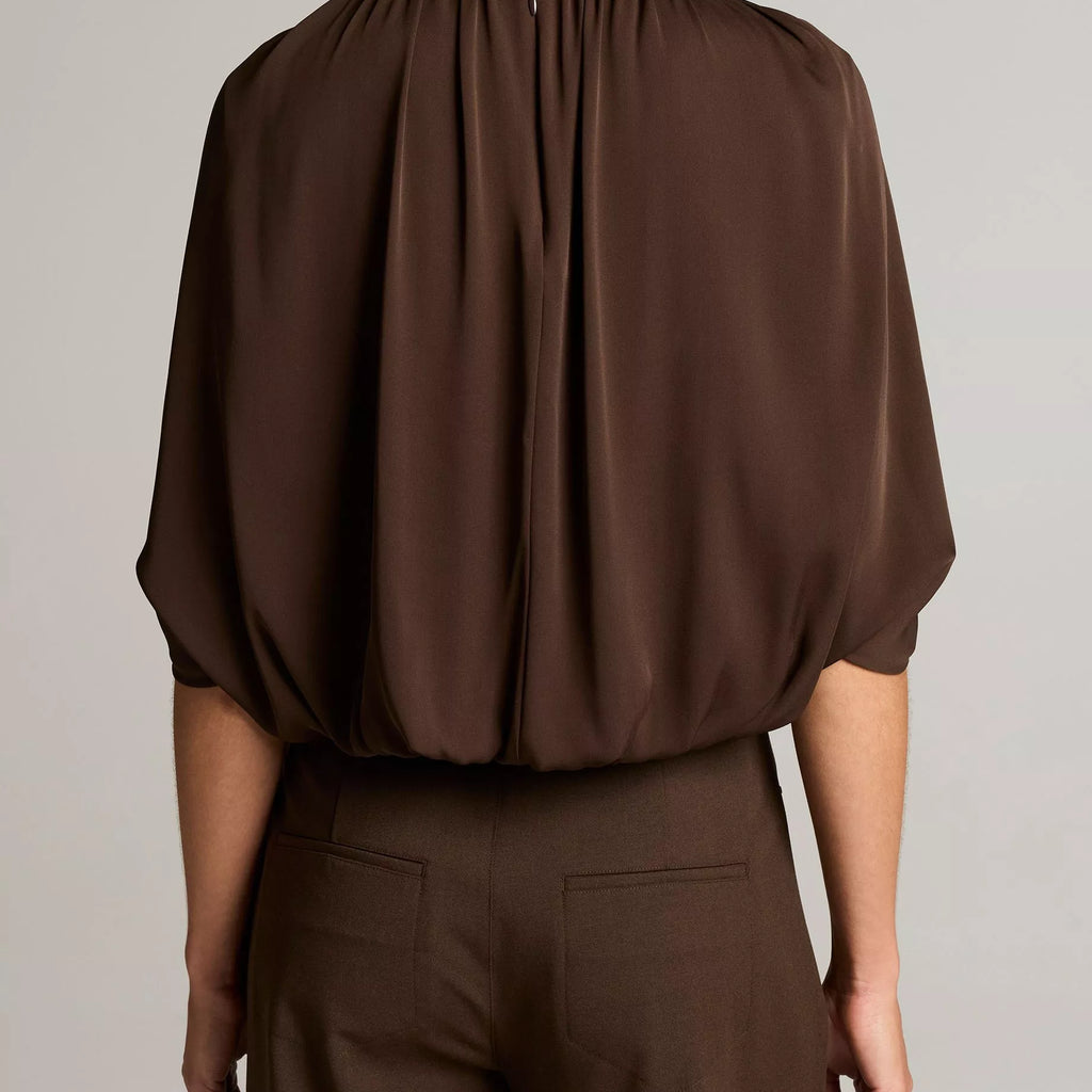 Vince Stretch-Silk Cape-Sleeve Bubble Blouse