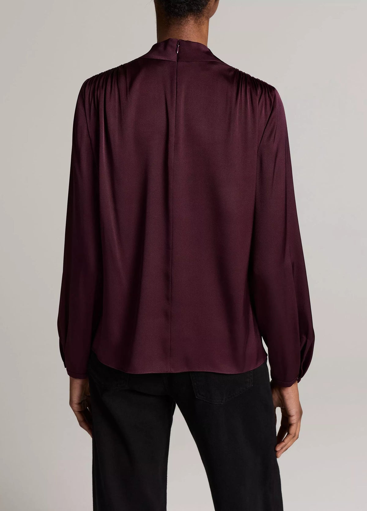Vince Silk-Blend Draped Cowl-Neck Long-Sleeve Top