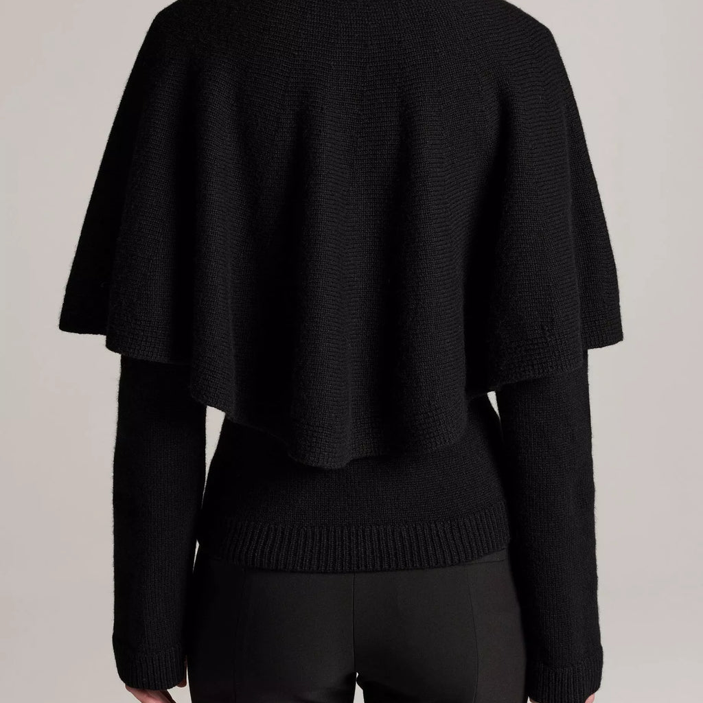 Vince Wool-Blend Turtleneck Cape Cardigan