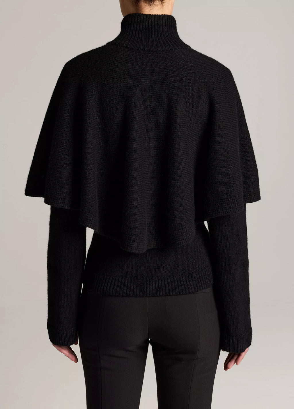 Vince Wool-Blend Turtleneck Cape Cardigan