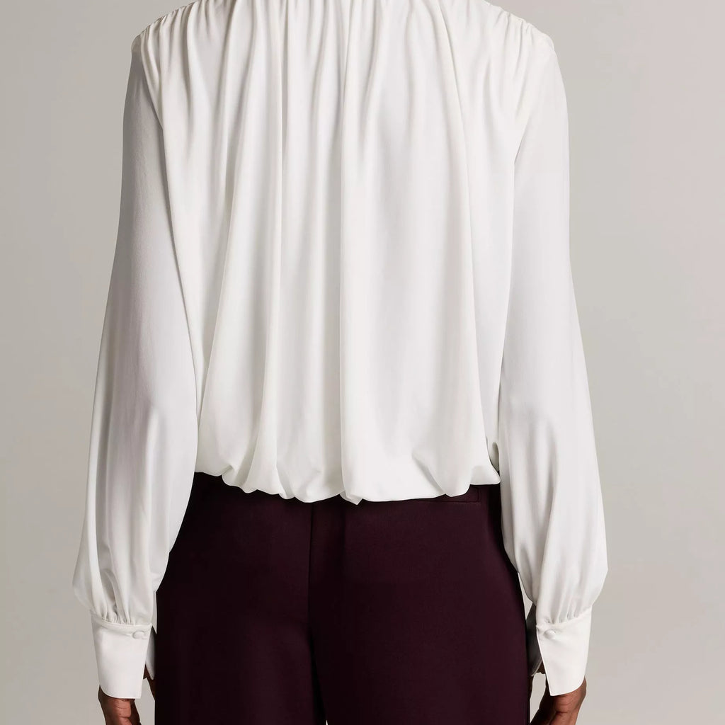 Vince Matte Jersey V-Neck Bubble Top