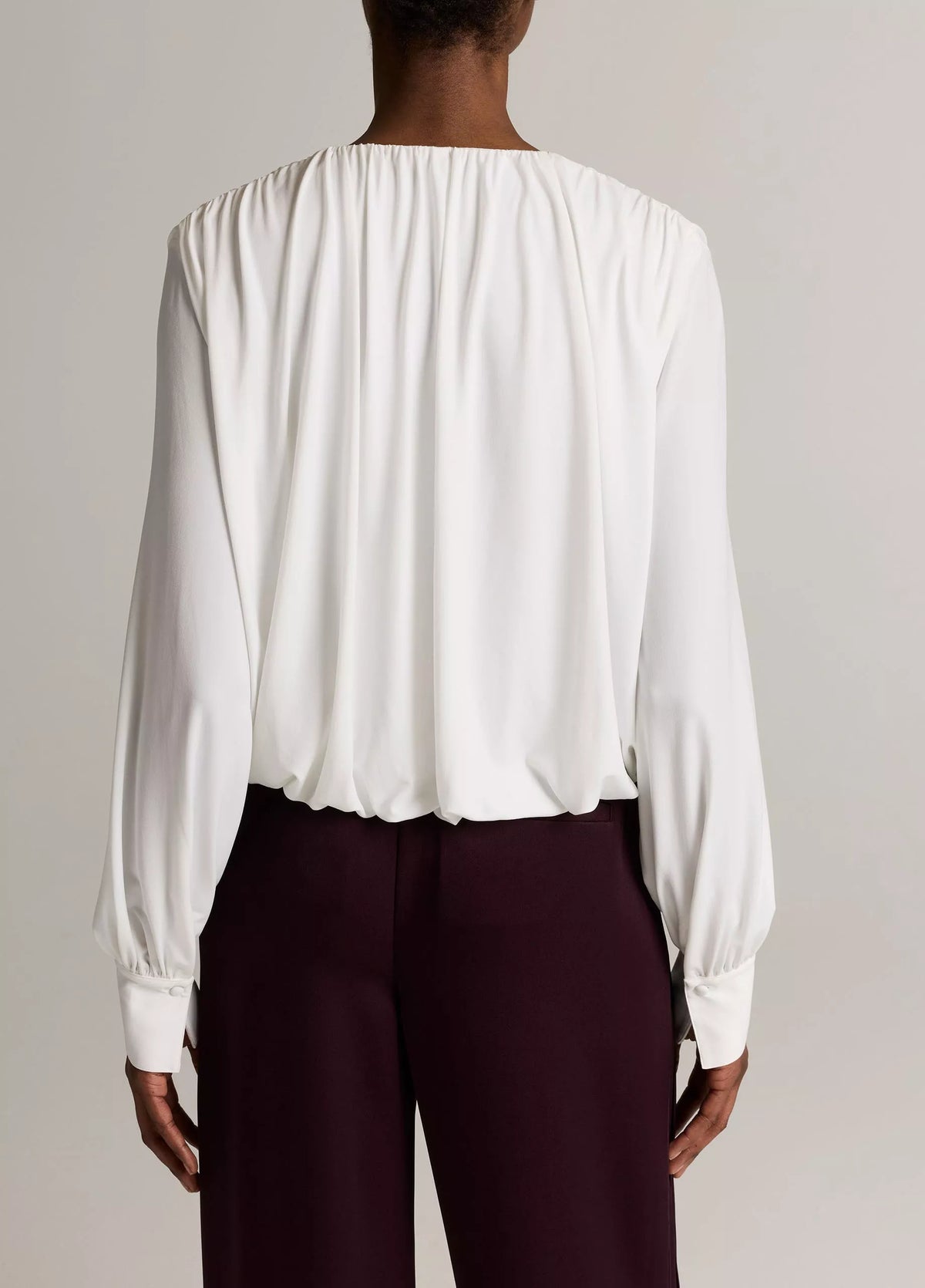 Vince Matte Jersey V-Neck Bubble Top
