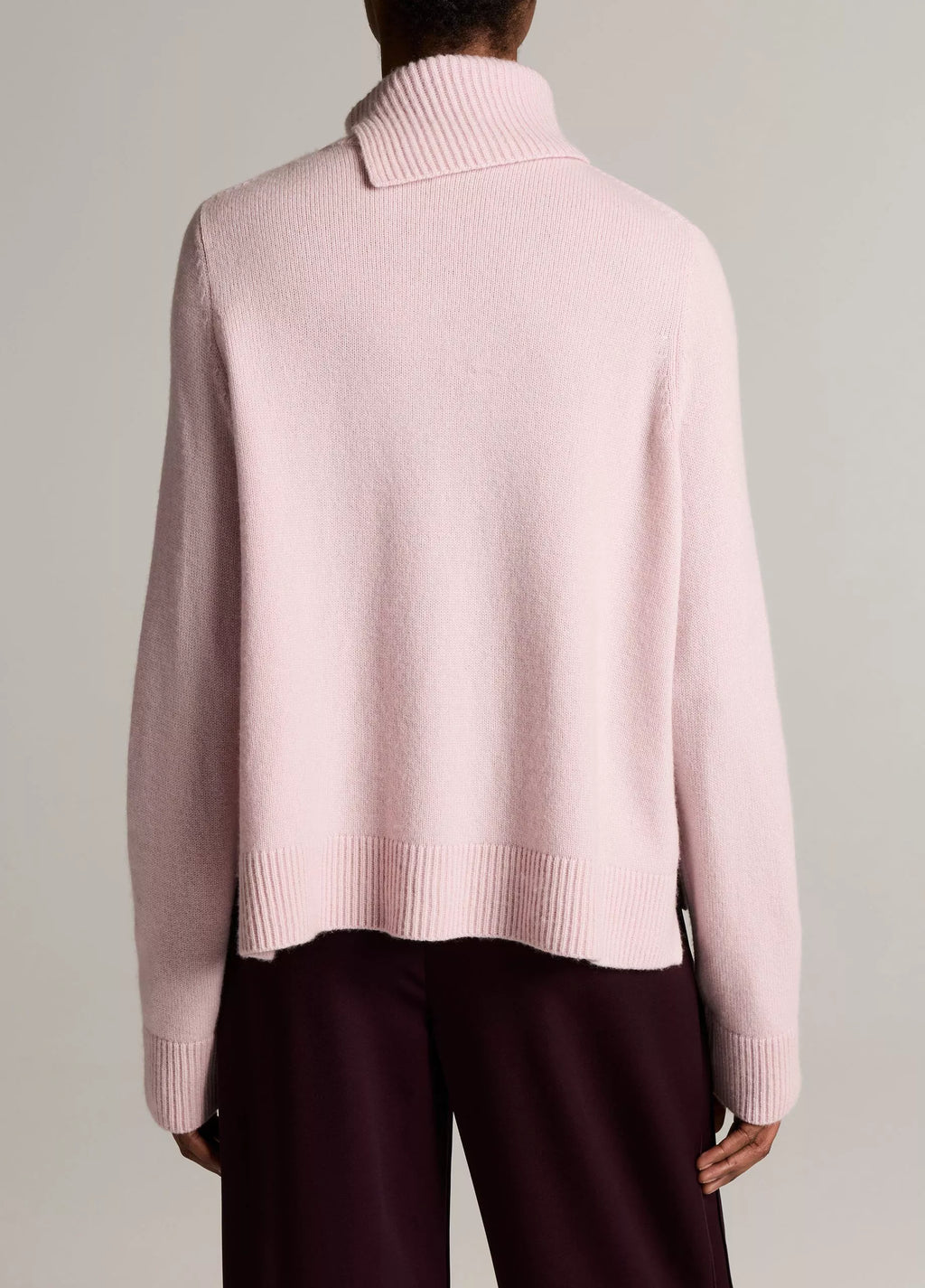 Vince Wool-Cashmere Side-Slit Turtleneck Sweater