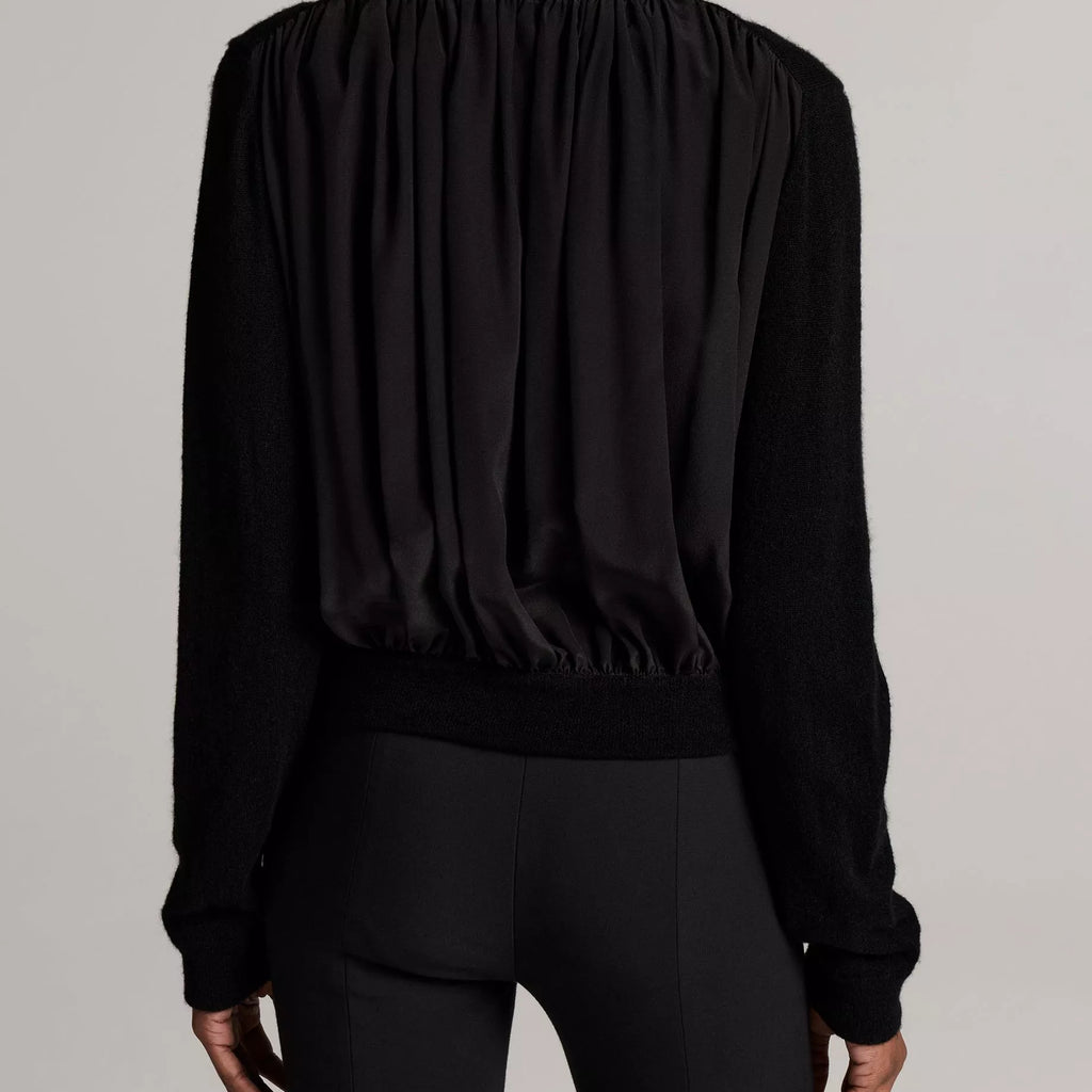 Vince Wool-Blend Mixed-Media Cardigan
