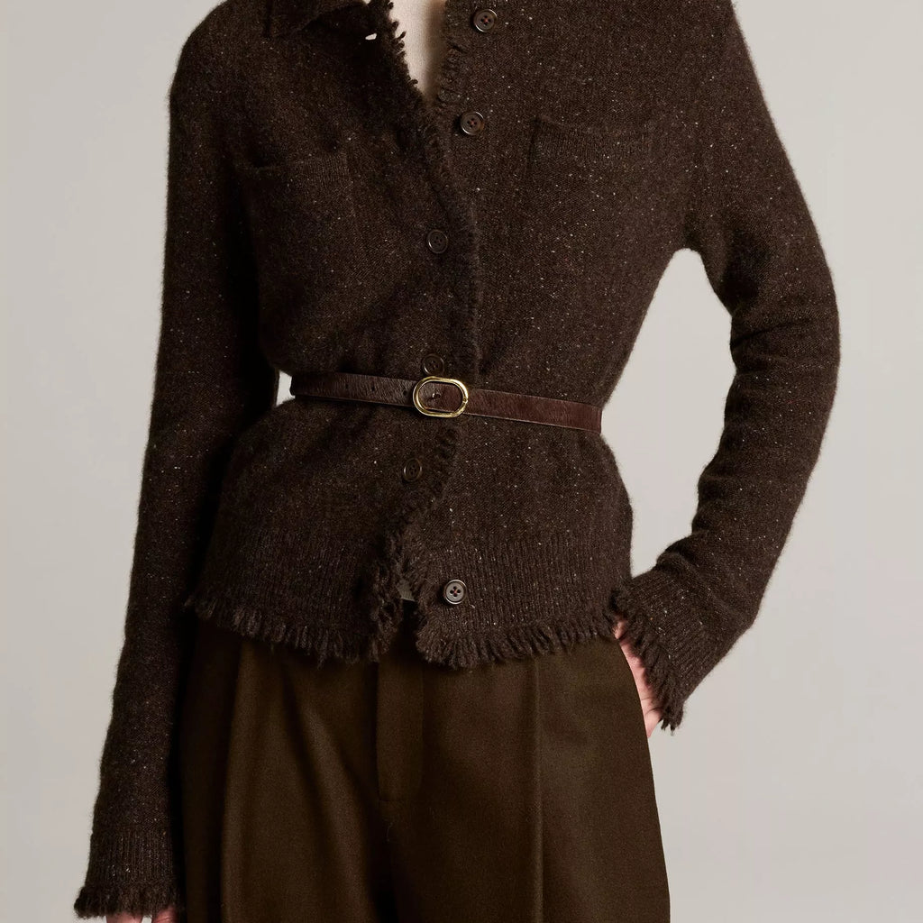 Vince Donegal Plush Cashmere Shrunken Cardigan