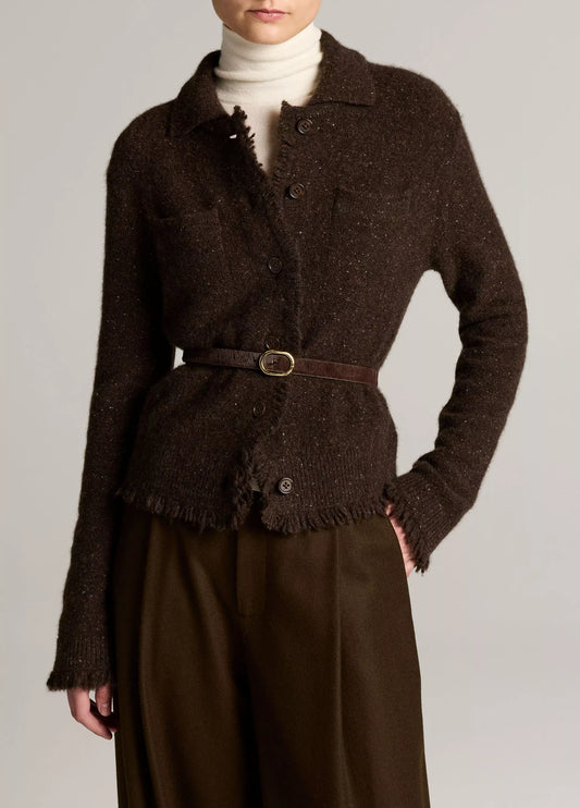 Vince Donegal Plush Cashmere Shrunken Cardigan