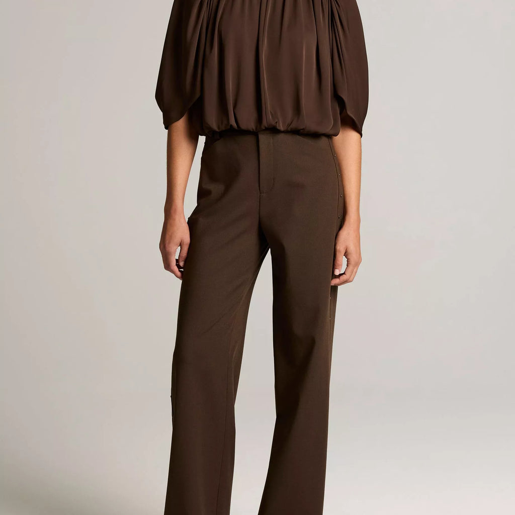 Vince Stretch-Silk Cape-Sleeve Bubble Blouse
