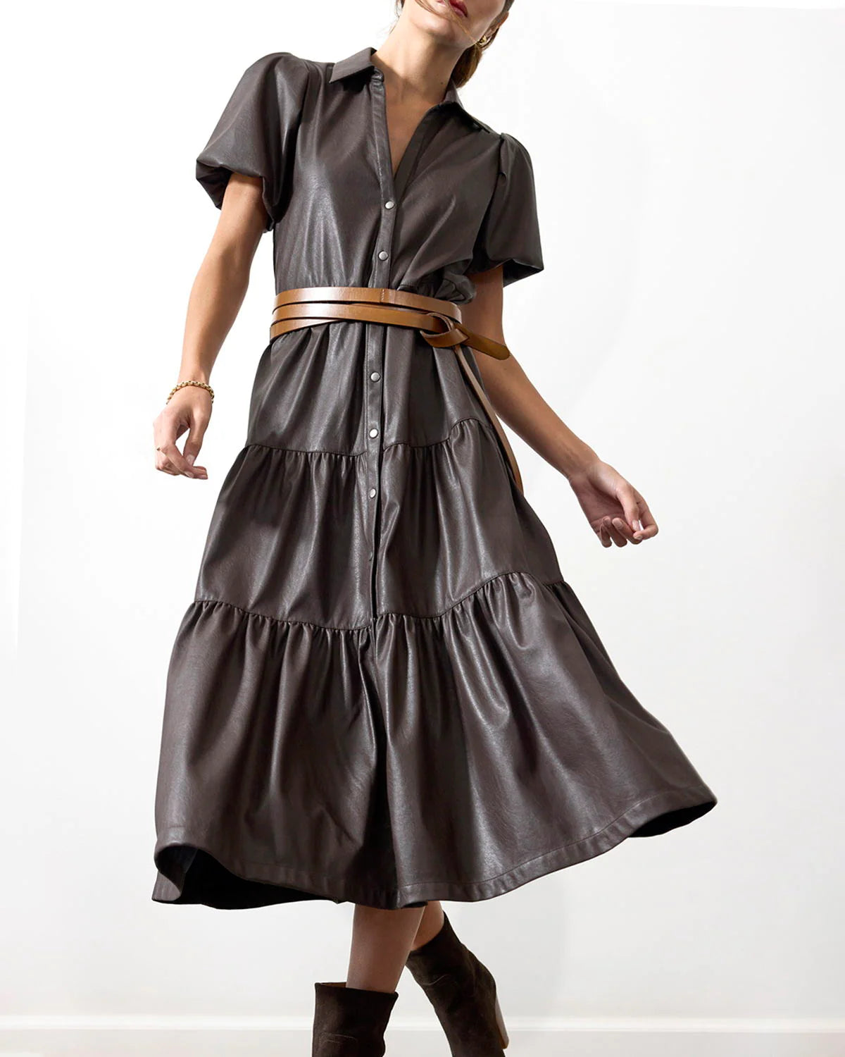 Brochu Walker The Havana Vegan Leather Dress