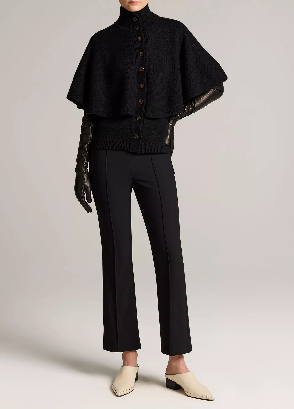 Vince Wool-Blend Turtleneck Cape Cardigan