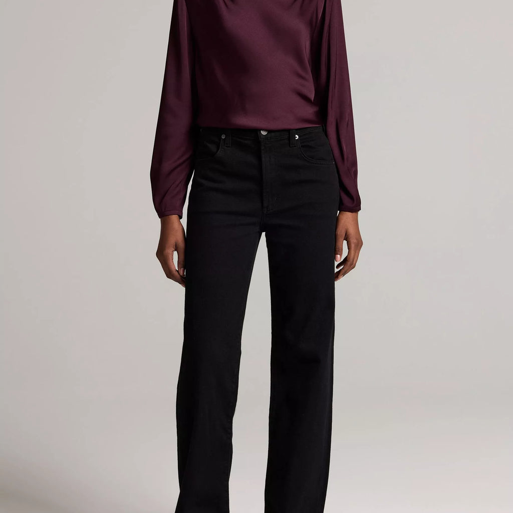 Vince Silk-Blend Draped Cowl-Neck Long-Sleeve Top