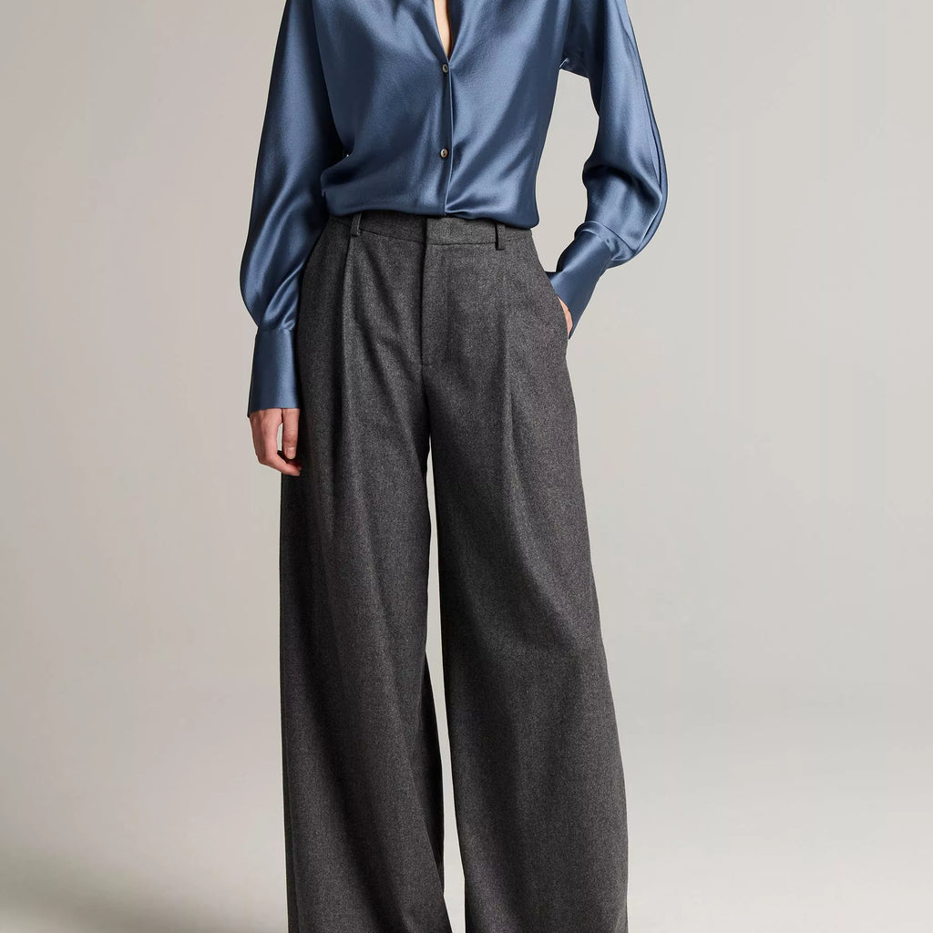 Vince Silk Bias Long-Sleeve Blouse