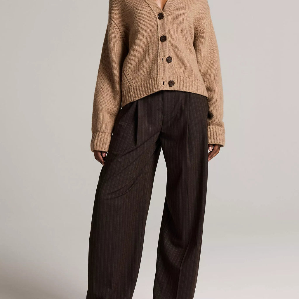 Vince Wool-Cashmere Boxy V-Neck Cardigan